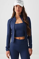 Ardene Butter Fitted Jacket in Dark Blue | Size | Nylon/Elastane
