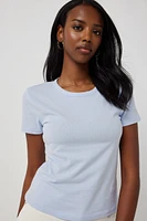 Ardene Basic Organic Cotton Crop T-Shirt in Light | Size | Cotton/Elastane | Eco-Conscious