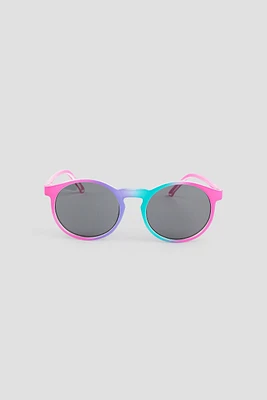 Ardene Kids Multicolored Round Sunglasses in Pink