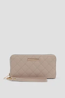 Ardene Quilted Accordion Wallet in Light Pink | 100% Recycled Polyester/Faux Leather | Eco-Conscious