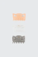 Ardene 3-Pack Hair Claws in Grey