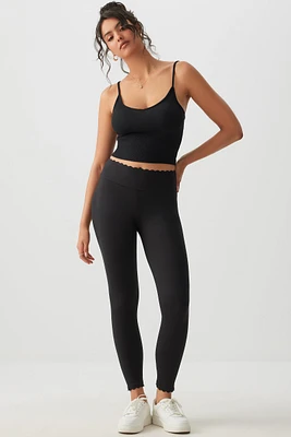 Ardene Scalloped Edge Leggings in | Size | Polyester/Elastane