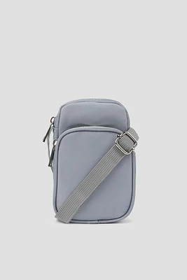 Ardene Nylon Phone Bag in Light Blue | 100% Recycled Polyester/Nylon | Eco-Conscious