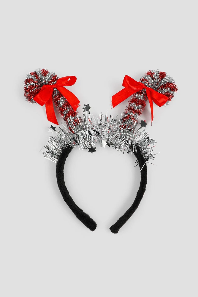 Ardene Candy Cane Headband in Red