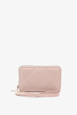 Ardene Topstitched Accordion Wallet in Blush | Faux Leather