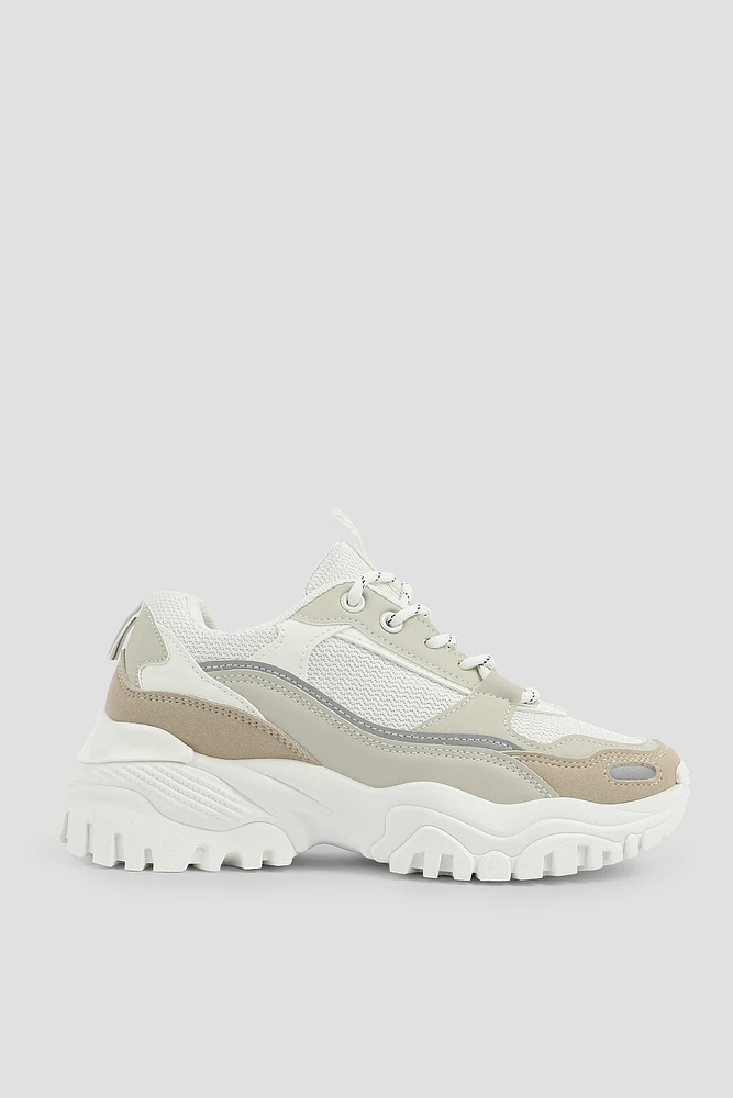 Ardene Chunky Hiker Sneakers in Beige | Size | Eco-Conscious