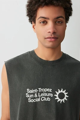 Ardene Man Boxy Graphic Muscle Tank Top For Men in | Size | 100% Cotton