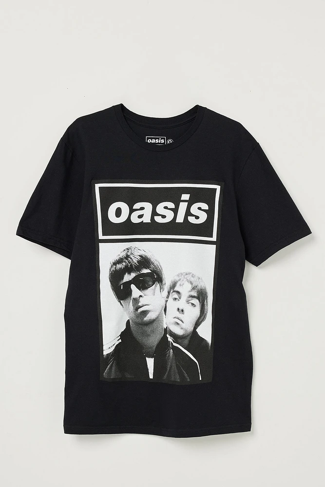 Ardene Man Oasis Graphic T-Shirt For Men in Black | Size | 100% Cotton