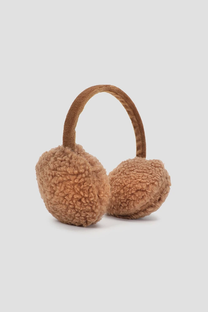 Ardene Sherpa Earmuffs in Brown | Polyester