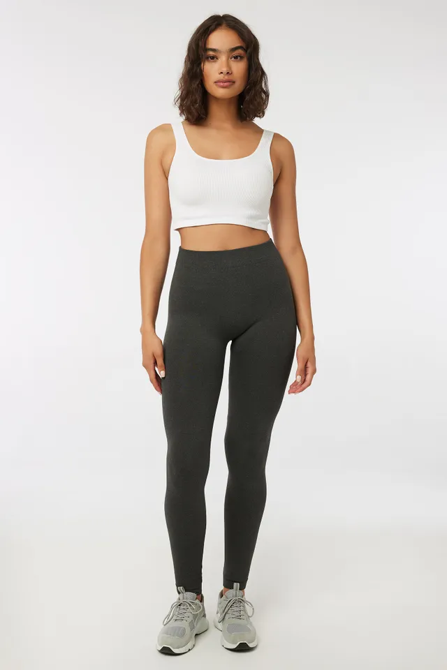 Ardene Soft inside Cable Leggings in Khaki