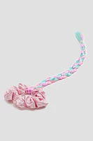 Ardene Kids Scrunchie with Hair Extension in Light Pink | Polyester