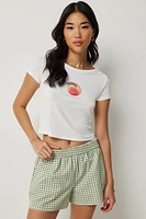 Ardene Fitted Graphic T-Shirt in | Size | Polyester/Elastane | Eco-Conscious