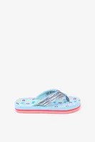 Ardene Metallic Flip-Flops in Light Blue | Size