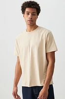 Ardene Man Solid Short Sleeve T-Shirt For Men in Beige | Size | 100% Cotton
