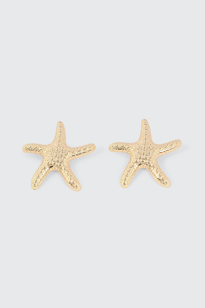 Ardene Starfish Earrings in Gold | Stainless Steel