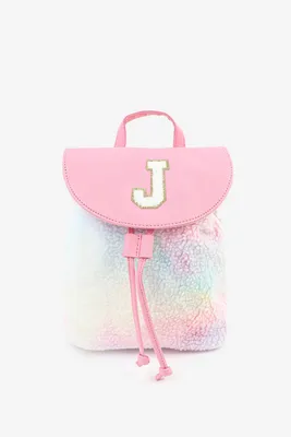 Ardene Initial J Backpack in Light Pink | Faux Leather