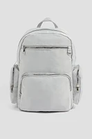 Ardene Nylon Backpack in Light Grey | 100% Recycled Polyester/Nylon | Eco-Conscious