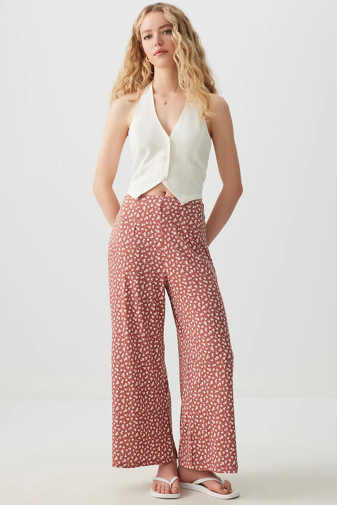 Ardene Culottes with Side Slits in Medium Pink | Size | Polyester/Elastane