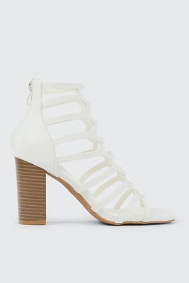 Ardene High Heel Cage Sandals in | Size | Faux Leather | Eco-Conscious