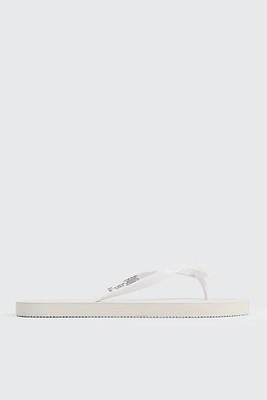 Ardene 3D Flower Flip-Flops Sandals in | Size | Eco-Conscious