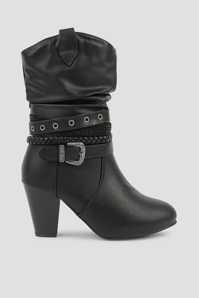 Ardene Cowboy Inspired Boots in | Size | Faux Leather | Eco-Conscious