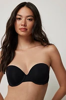 Ardene A.C.W. Strapless Push Up Bra in Black | Size | Nylon/Spandex | Microfiber