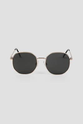 Ardene Metal Round Sunglasses in Gold