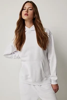 Ardene Classic Hoodie in Frost White | Size | Polyester/Cotton | Fleece-Lined | Eco-Conscious