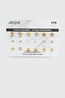 Ardene 9-Pack Sea Creature Earrings in Gold | Stainless Steel