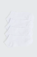 Ardene Kids 4-Pack Pug Ankle Socks in White | Polyester/Spandex