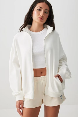 Ardene Mock Neck Zip Up Sweatshirt in | Size | Polyester/Cotton | Fleece-Lined