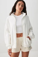 Ardene Mock Neck Zip Up Sweatshirt in | Size | Polyester/Cotton | Fleece-Lined