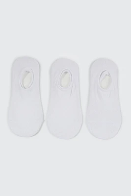Ardene 3-Pack Solid Shoe Liners in White | Polyester/Spandex