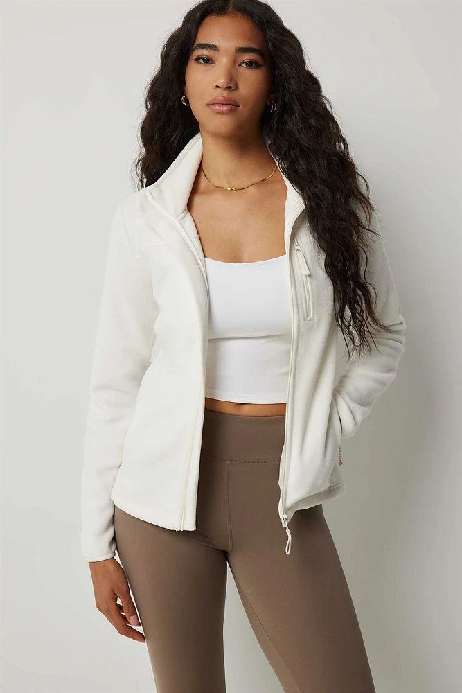 Ardene Polar Fleece Jacket in Beige | Size | Polyester