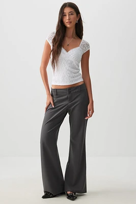 Ardene Flare Trousers in Dark Grey | Size | Polyester/Rayon/Spandex
