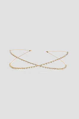 Ardene Embellished Double Headband in Gold