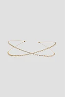 Ardene Embellished Double Headband in Gold