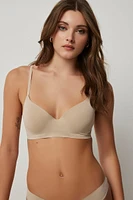 Ardene Invisible Push-Up Bra in Beige | Size | Nylon/Elastane | Microfiber