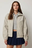 Ardene Oversized Twill Jacket in Beige | Size | 100% Cotton