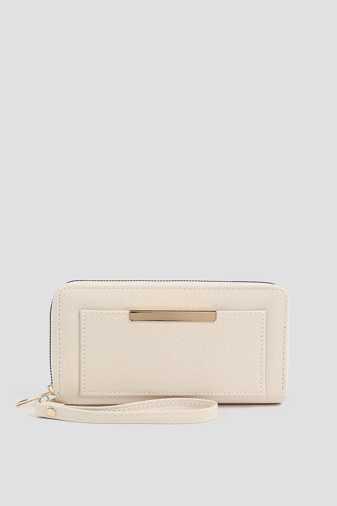 Ardene Accordion Wallet in Beige | 100% Recycled Polyester/Faux Leather