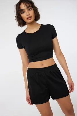 Ardene Accent Stripe Basketball Midi Shorts in | Size | Polyester