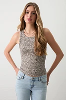 Ardene Basic Super Soft High Neck Tank in Beige | Size | Polyester/Elastane | Eco-Conscious