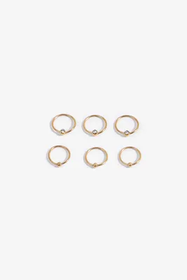 Ardene 6-Pack 18K Gold Plated Nose Rings | Stainless Steel