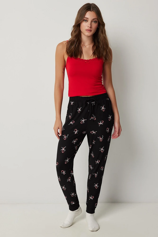 Ardene Festive Print PJ Joggers in | Size | Polyester/Elastane | Eco-Conscious