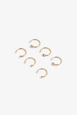 Ardene 6-Pack 18K Gold Plated Open Nose Rings | Stainless Steel