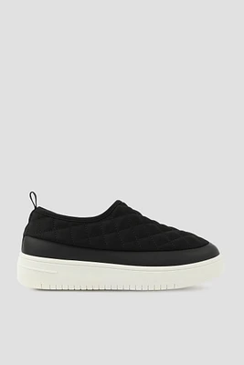 Ardene Nylon Slip On Sneakers in Black | Size