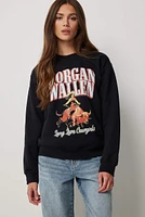 Ardene Morgan Wallen Graphic Sweatshirt in Black | Size | Polyester/Cotton | Fleece-Lined