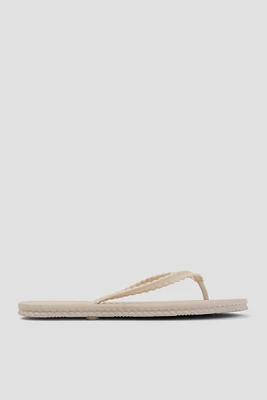 Ardene Braided Flip-Flops Sandals in Beige | Size