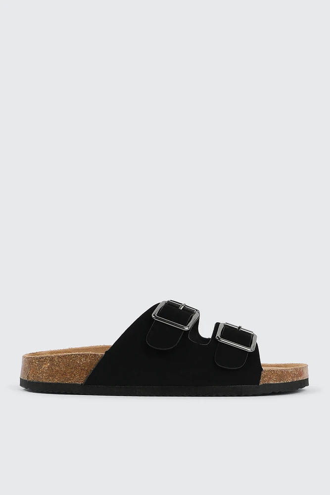 Ardene Two-Buckle Sandals in | Size | Faux Suede