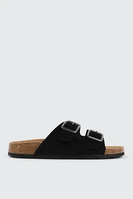 Ardene Two-Buckle Sandals in | Size | Faux Suede